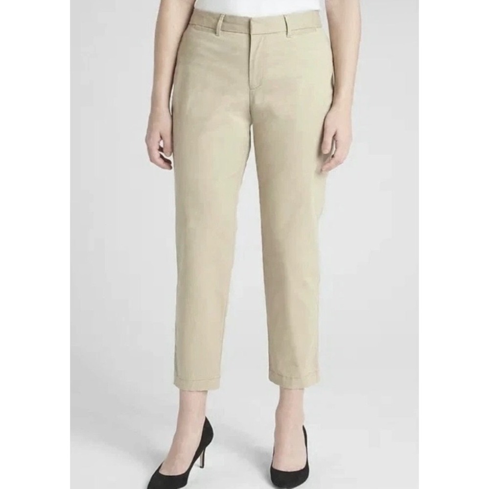 Gap Factory Slim City Crop Pants Womens 10 Khaki Tan Ankle Chino 232486-03-1 NWT